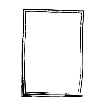 Frame border, grunge shape icon, vertical rectangle decorative doodle eleme.. イラスト素材
