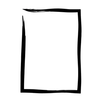 Frame border, grunge shape icon, vertical rectangle decorative doodle eleme.. Stock Illustration