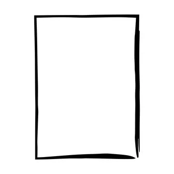 Frame border, grunge shape icon, vertical rectangle decorative doodle eleme.. Stock Illustration