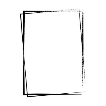 Frame border, grunge shape icon, vertical rectangle decorative doodle eleme.. Illustrazione stock