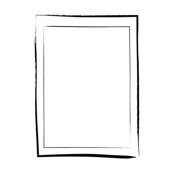 Frame border, grunge shape icon, vertical rectangle decorative doodle eleme.. Stock Illustration