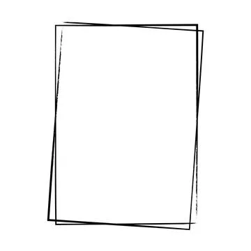 Frame border, grunge shape icon, vertical rectangle decorative doodle eleme.. Stock Illustration