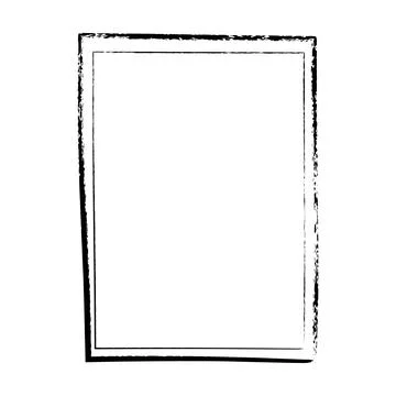 Frame border, grunge shape icon, vertical rectangle decorative doodle eleme.. Stock Illustration