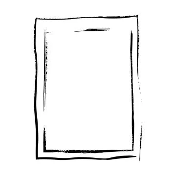 Frame border, grunge shape icon, vertical rectangle decorative doodle eleme.. Stock Illustration