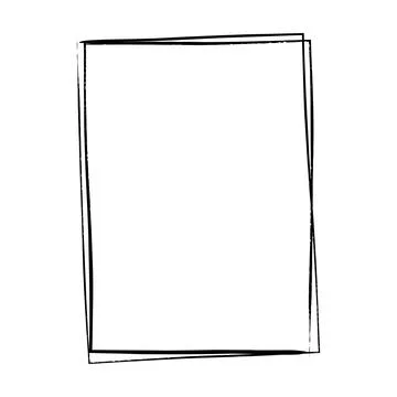 Frame border, grunge shape icon, vertical rectangle decorative doodle eleme.. Stock Illustration