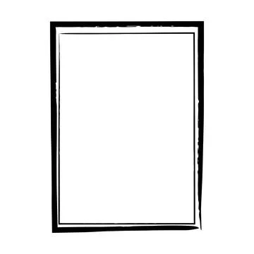 Frame border, grunge shape icon, vertical rectangle decorative doodle eleme.. Stock Illustration