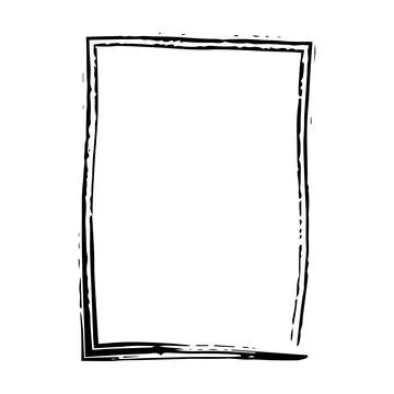 Frame border, grunge shape icon, vertical rectangle decorative doodle eleme.. イラスト素材