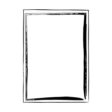 Frame border, grunge shape icon, vertical rectangle decorative doodle eleme.. Stock Illustration