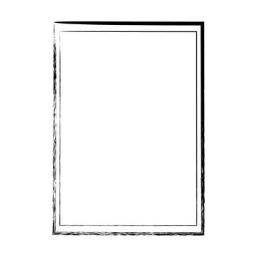 Frame border, grunge shape icon, vertical rectangle decorative doodle eleme.. Illustrazione stock