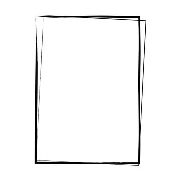 Frame border, grunge shape icon, vertical rectangle decorative doodle eleme.. Stock Illustration