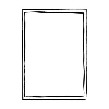 Frame border, grunge shape icon, vertical rectangle decorative doodle eleme.. Stock Illustration