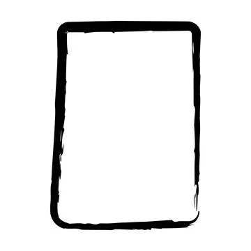 Frame border grunge shape icon, vertical, rectangle decorative doodle eleme.. 스톡 일러스트