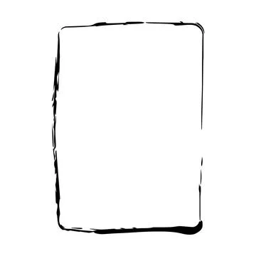 Frame border grunge shape icon, vertical, rectangle decorative doodle eleme.. Stock Illustration