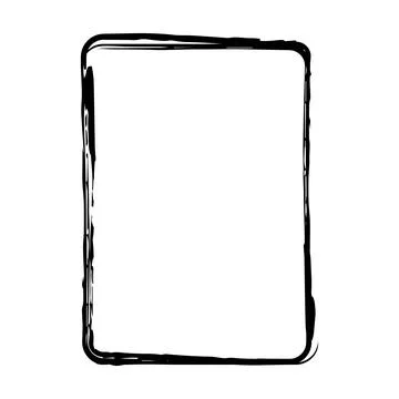 Frame border grunge shape icon, vertical, rectangle decorative doodle eleme.. 스톡 일러스트