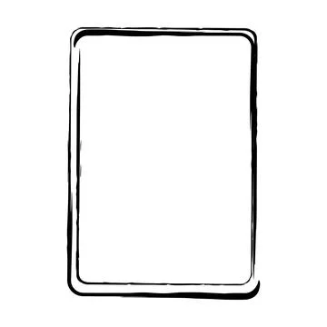 Frame border grunge shape icon, vertical, rectangle decorative doodle eleme.. 스톡 일러스트