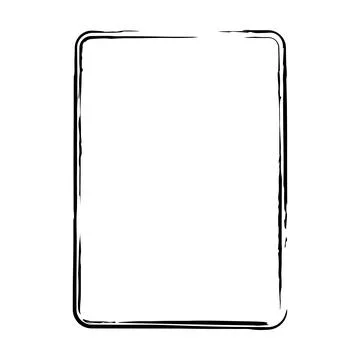 Frame border grunge shape icon, vertical, rectangle decorative doodle eleme.. Stock Illustration