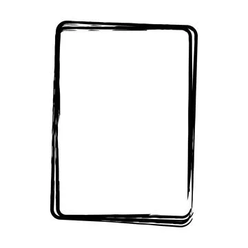 Frame border grunge shape icon, vertical, rectangle decorative doodle eleme.. Illustrazione stock