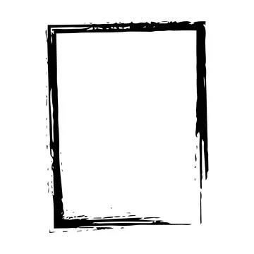 Frame border grunge stroke element, brush shape icon, vertical, rectangle d.. Illustrazione stock