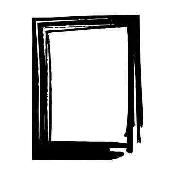 Frame border grunge stroke element, brush shape icon, vertical, rectangle d.. Stock Illustration