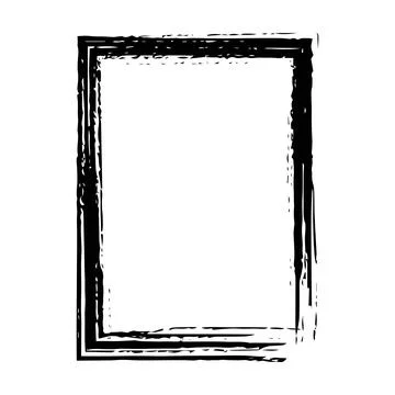 Frame border grunge stroke element, brush shape icon, vertical, rectangle d.. Illustrazione stock