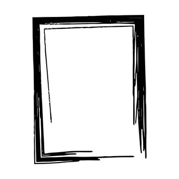 Frame border grunge stroke element, brush shape icon, vertical, rectangle d.. Illustrazione stock