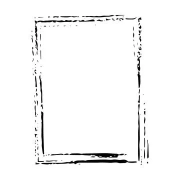 Frame border grunge stroke element, brush shape icon, vertical, rectangle d.. Stock Illustration
