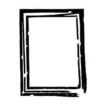 Frame border grunge stroke element, brush shape icon, vertical, rectangle d.. Illustrazione stock