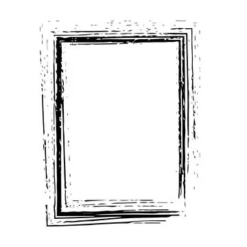 Frame border grunge stroke element, brush shape icon, vertical, rectangle d.. Illustrazione stock