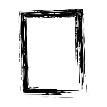 Frame border grunge stroke element, brush shape icon, vertical, rectangle d.. Illustrazione stock