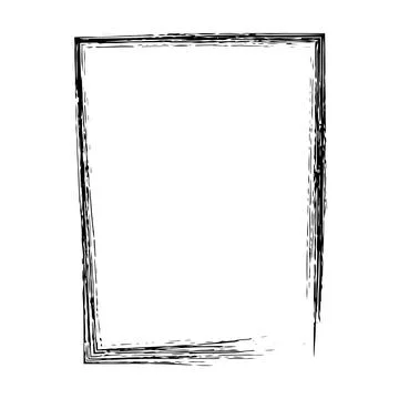 Frame border grunge stroke element, brush shape icon, vertical, rectangle d.. Stock Illustration