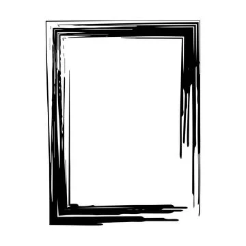 Frame border grunge stroke element, brush shape icon, vertical, rectangle d.. Illustrazione stock