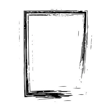 Frame border grunge stroke element, brush shape icon, vertical, rectangle d.. Illustrazione stock