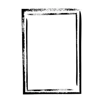 Frame border grunge texture, shape icon for decorative vintage doodle eleme.. Stock Illustration