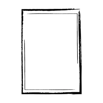 Frame border grunge texture, shape icon for decorative vintage doodle eleme.. Illustrazione stock