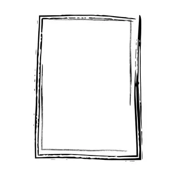 Frame border grunge texture, shape icon for decorative vintage doodle eleme.. Illustrazione stock