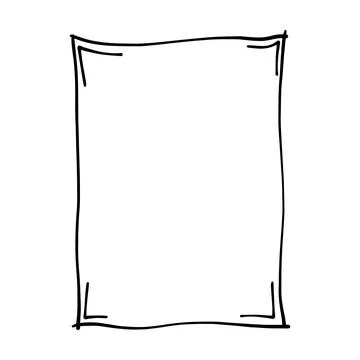 Frame border hand drawn rectangle shape icon for decorative vintage doodle .. イラスト素材