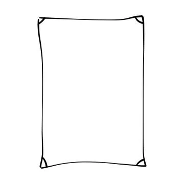Frame border hand drawn rectangle shape icon for decorative vintage doodle .. イラスト素材