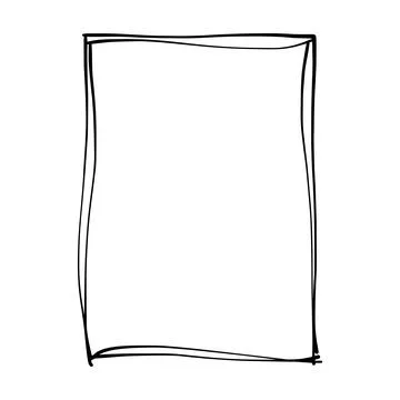 Frame border hand drawn rectangle shape icon for decorative vintage doodle .. イラスト素材