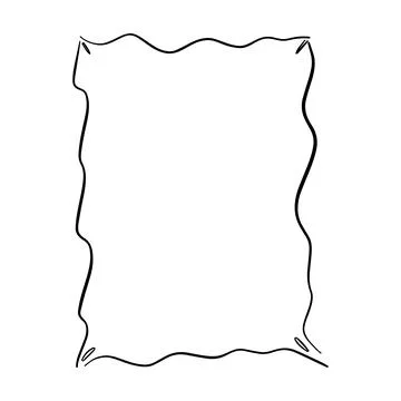 Frame border hand drawn rectangle shape icon for decorative vintage doodle .. イラスト素材