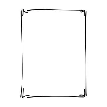 Frame border hand drawn rectangle shape icon for decorative vintage doodle .. イラスト素材