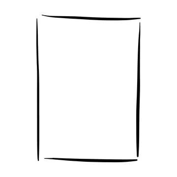 Frame border hand drawn rectangle shape icon for decorative vintage doodle .. イラスト素材