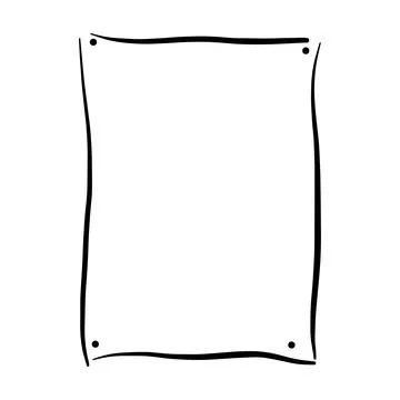 Frame border hand drawn rectangle shape icon for decorative vintage doodle .. イラスト素材