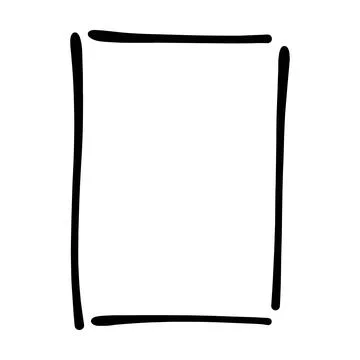 Frame border hand drawn rectangle shape icon for decorative vintage doodle .. イラスト素材