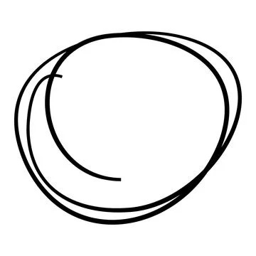 Frame border multiple line circle, simple doodle hand draw sketch Stock Illustration