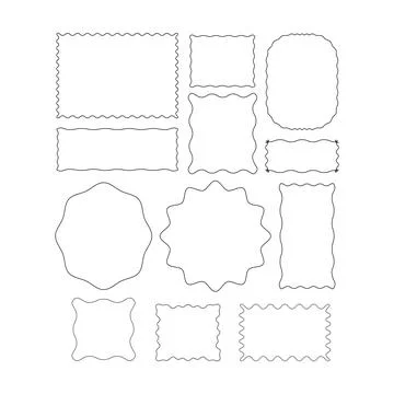 Frame border shape icon, decorative vintage doodle element for simple banne.. Stock Illustration