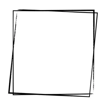 Frame border, square grunge shape icon, vertical rectangle decorative doodl.. Stock Illustration
