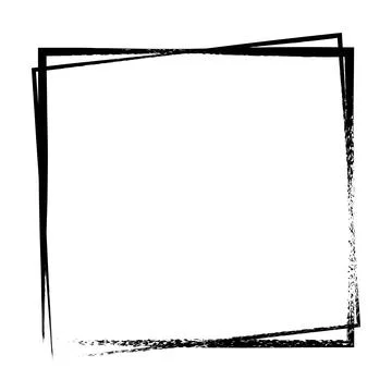 Frame border, square grunge shape icon, vertical rectangle decorative doodl.. イラスト素材