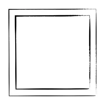 Frame border, square grunge shape icon, vertical rectangle decorative doodl.. Stock Illustration