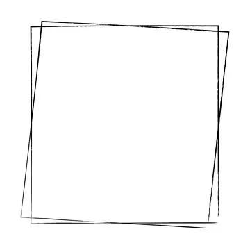 Frame border, square grunge shape icon, vertical rectangle decorative doodl.. Illustrazione stock