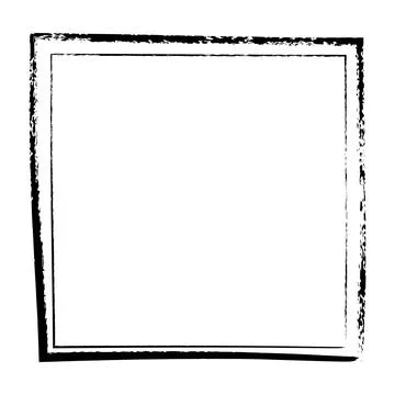 Frame border, square grunge shape icon, vertical rectangle decorative doodl.. Stock Illustration
